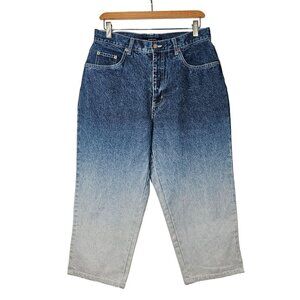 Vintage Bill Blass Jeans 100% Cotton Easy Fit Blue Ombre Fade High Waist 30"‎